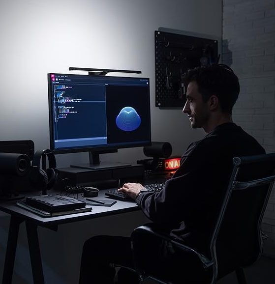 desk lighting setup for eye strain