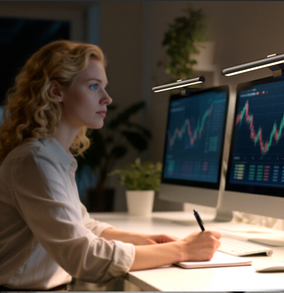 desk lighting setup for eye strain